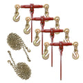 5/16" - 3/8" Short Barrel Load Binder Ratcheting with 20 FT Binder Chains G70 | Tie Down Kit | Professional Quality | Premium HD | Bundle