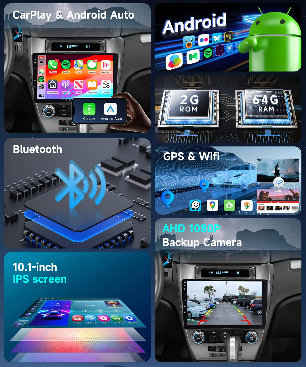 Podofo Android 15 Car Radio for 2009-2012 Ford Fusion Mondeo Mustang
