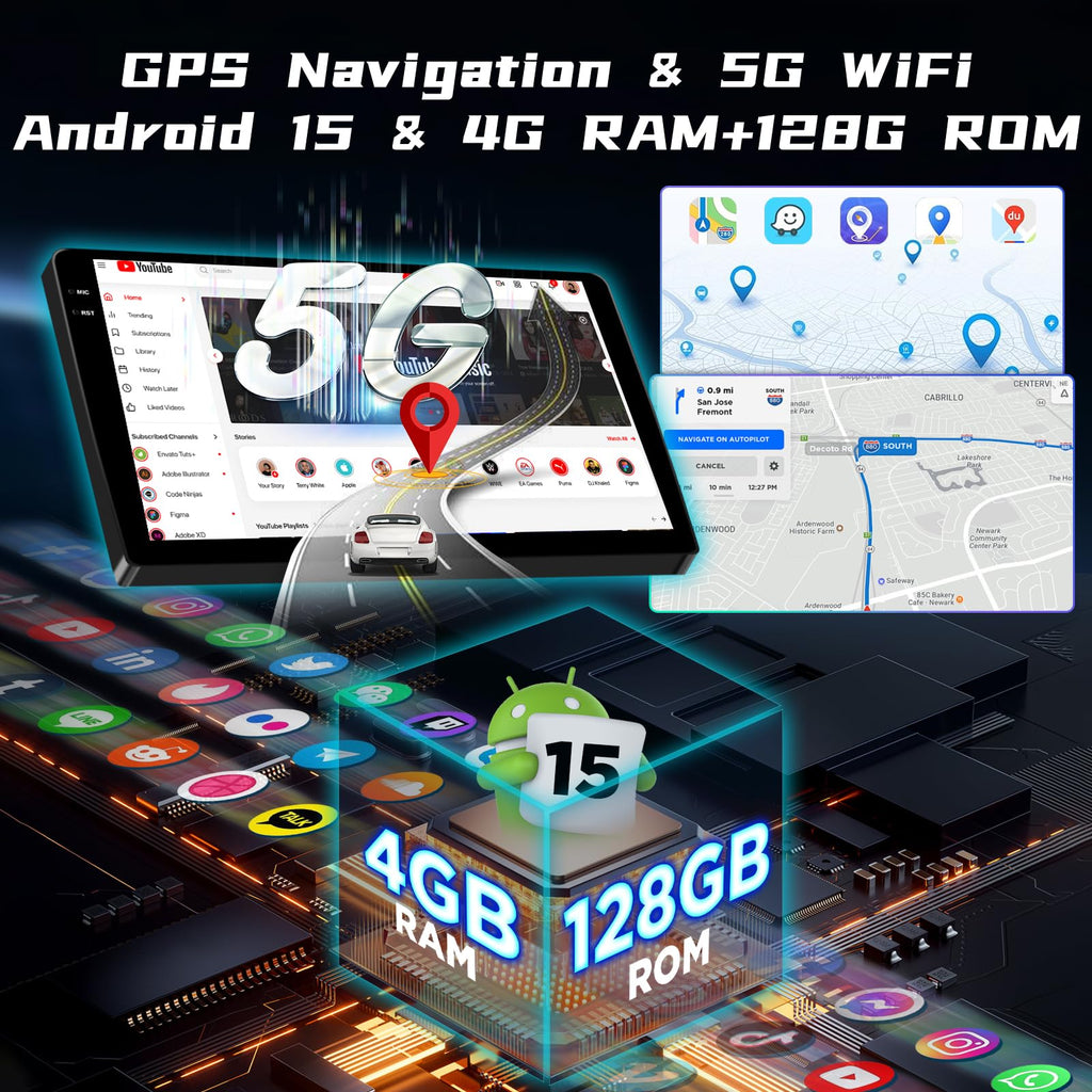 [4+128G] Car Stereo for Ford Mustang 2010-2014, Carplay and Android Auto