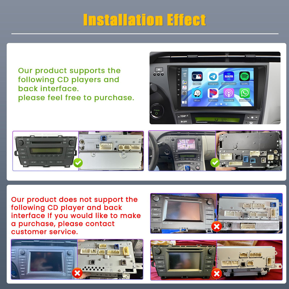 8 Core 4+64G Radio for Toyota Prius with JBL 2010-2015 Stereo Upgrade