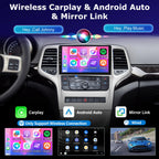 [4+64GB] Android Stereo for Jeep Grand Cherokee 2008-2013: 9 inch IPS Touchscreen Grand Cherokee Radio - Wireless Carplay and Android Auto, Customize Homepage, DSP/EQ, 5G/WiFi, SWC + Backup Camera