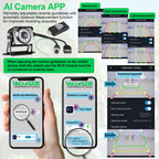 Backup AI Camera for Trucks,VAS Wire Reversing AI Camera System 7-inch 1080P HD Monitor 3 Video 2 Audio Inputs with Automatic Pedestrian&Vehicle Detection,Adjustable Reverse Guidelines