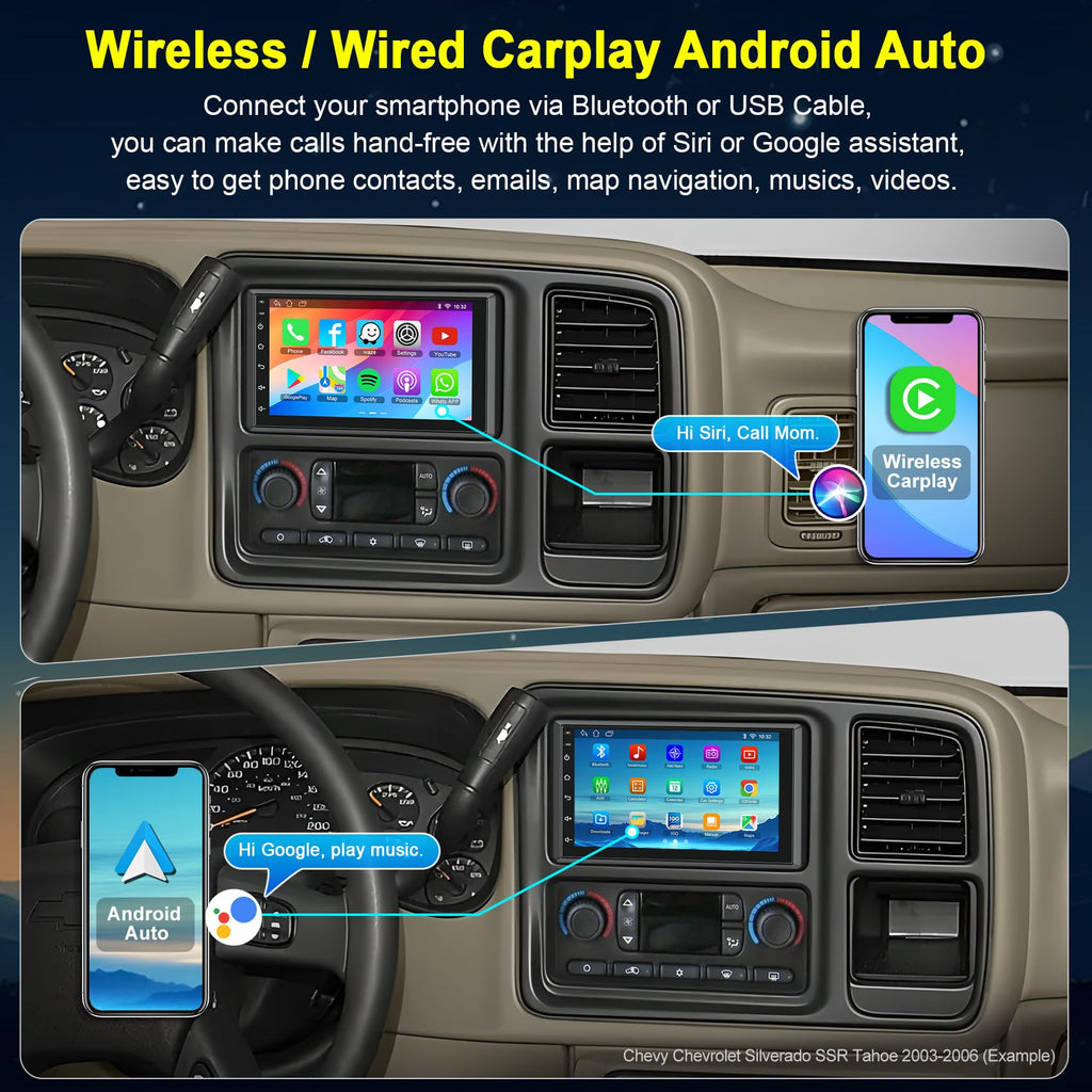 (4+128GB)Car Radio for 2003-2006 Chevrolet Chevy Silverado GMC Sierra Yukon