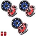 Wet Sounds OE-65ic-S-RGB 6.5" OEM Replacement Speakers with Silver Grill and RGB Lighting 3 Pairs