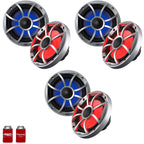 Wet Sounds OE-65ic-S-RGB 6.5" OEM Replacement Speakers with Silver Grill and RGB Lighting 3 Pairs