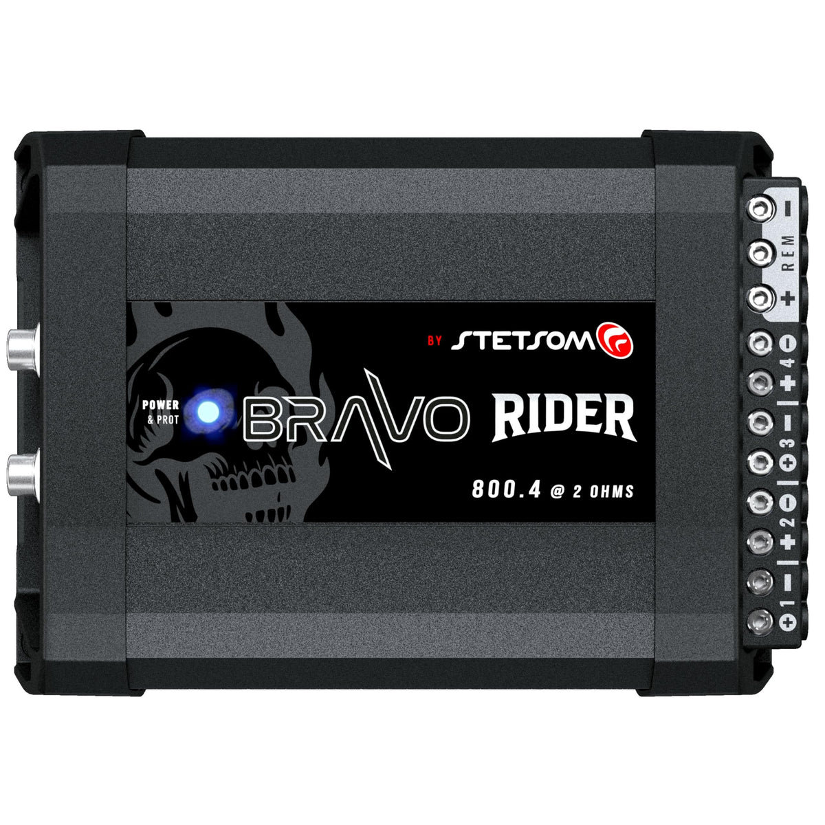 Stetsom Bravo Rider 800.4 2 Ohms Amplifier for Motorcycles - 800W RMS 4 Channel Amplifier with Tiffany RCA and LPF & HPF at 90Hz