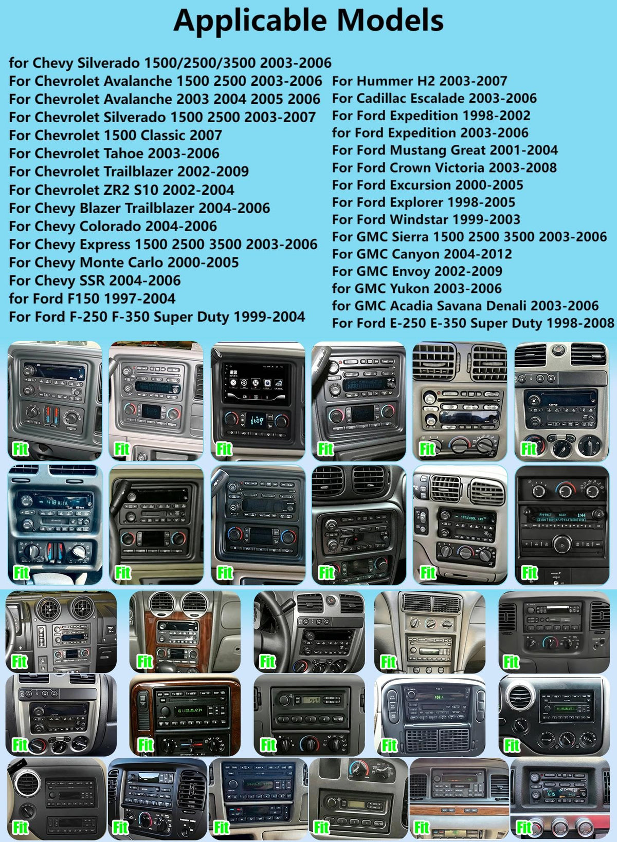 Car Radio for Ford Expedition 1998-2002, 7in Stereo w/Carplay Android Auto