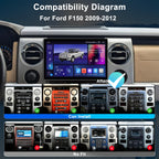 11.5 Inch 8 Core 4GB+64GB Car Radio Stereo for Ford F150 2009-2012, 2K Touchscreen Android 13 Head Unit with Wireless CarPlay & Android Auto, 1080P Backup Camera, GPS Navigation, SWC, AM/FM Radio