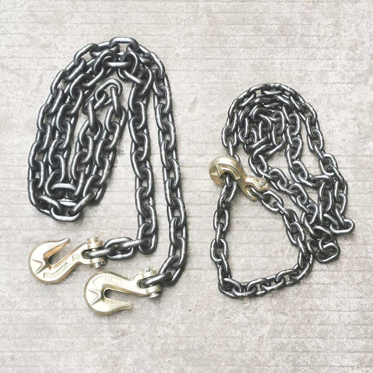 6Ft Transport Binder Chain, Single Leg Chain Sling w/Grab Hook Each End, Load Tie-Down, Trailer, Flatbed (Size : 3t/6ft)