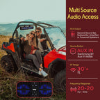 Pyle 24" Powered ATV/UTV Soundbar System - 40 Bluetooth Speakers with Built-in Amplifier, Waterproof and Weatherproof, Wireless BT Streaming and Auxiliary Input, LED Lights